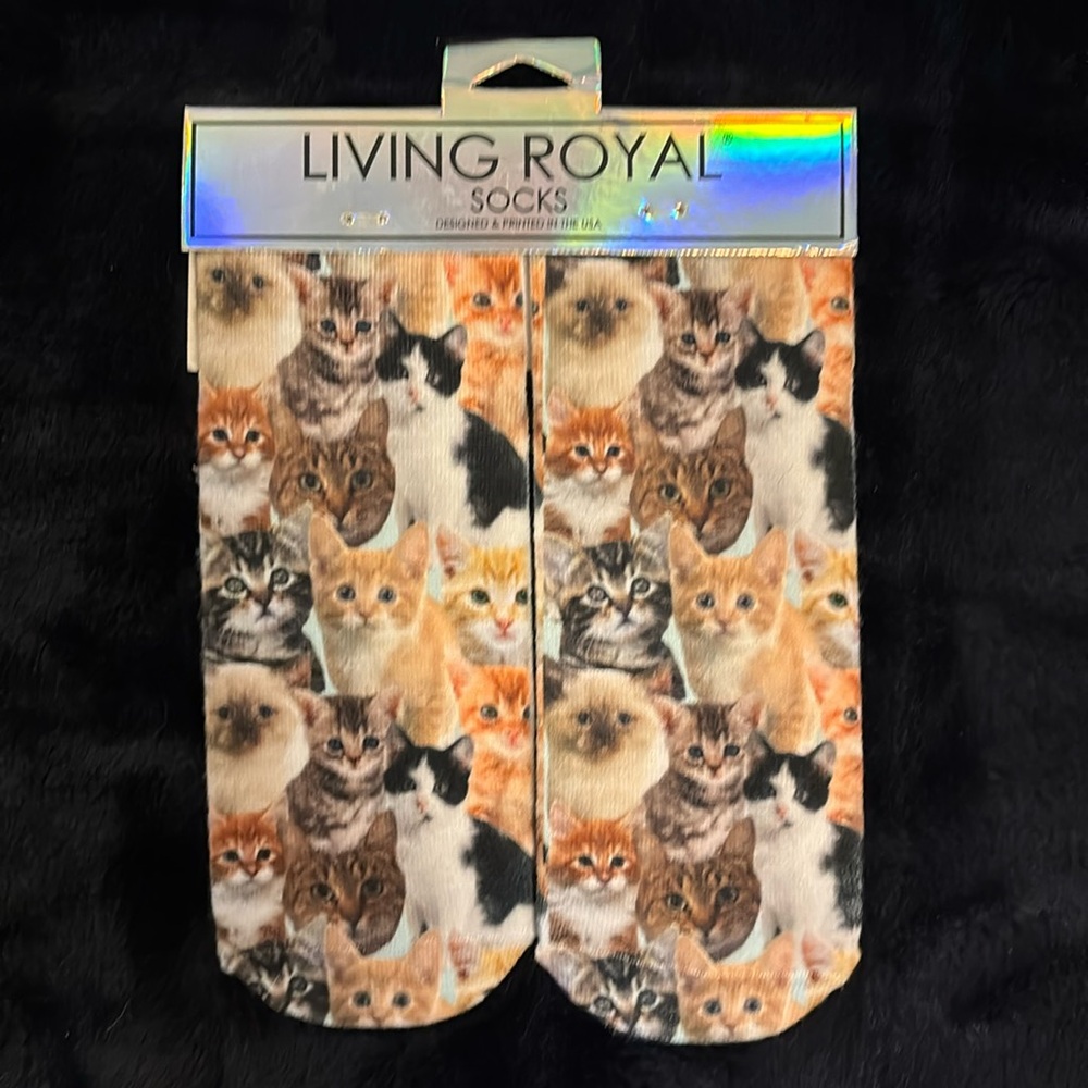 Living Royal Cat Socks OSFM